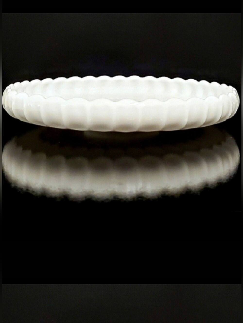 Fenton 12 1/2" Thumbprint Milk Glass Plate / Tray MCM 1955 - 1962
